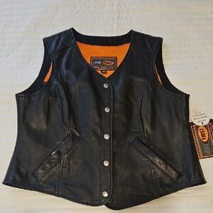 First Classics. Derringer Women's Motorcycle Leather Vest. Size Large